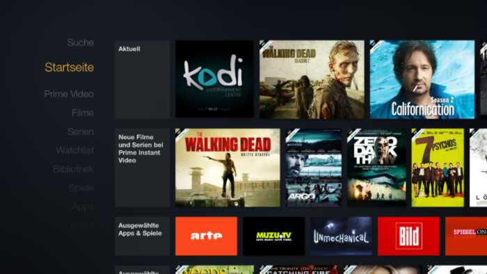 fireTV Startseite