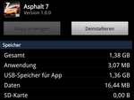 Asphalt 7 Speicherplatz