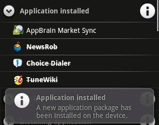 Autostarts - Application installed