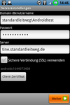 Android Konfiguration des Tine 2.0 Accounts